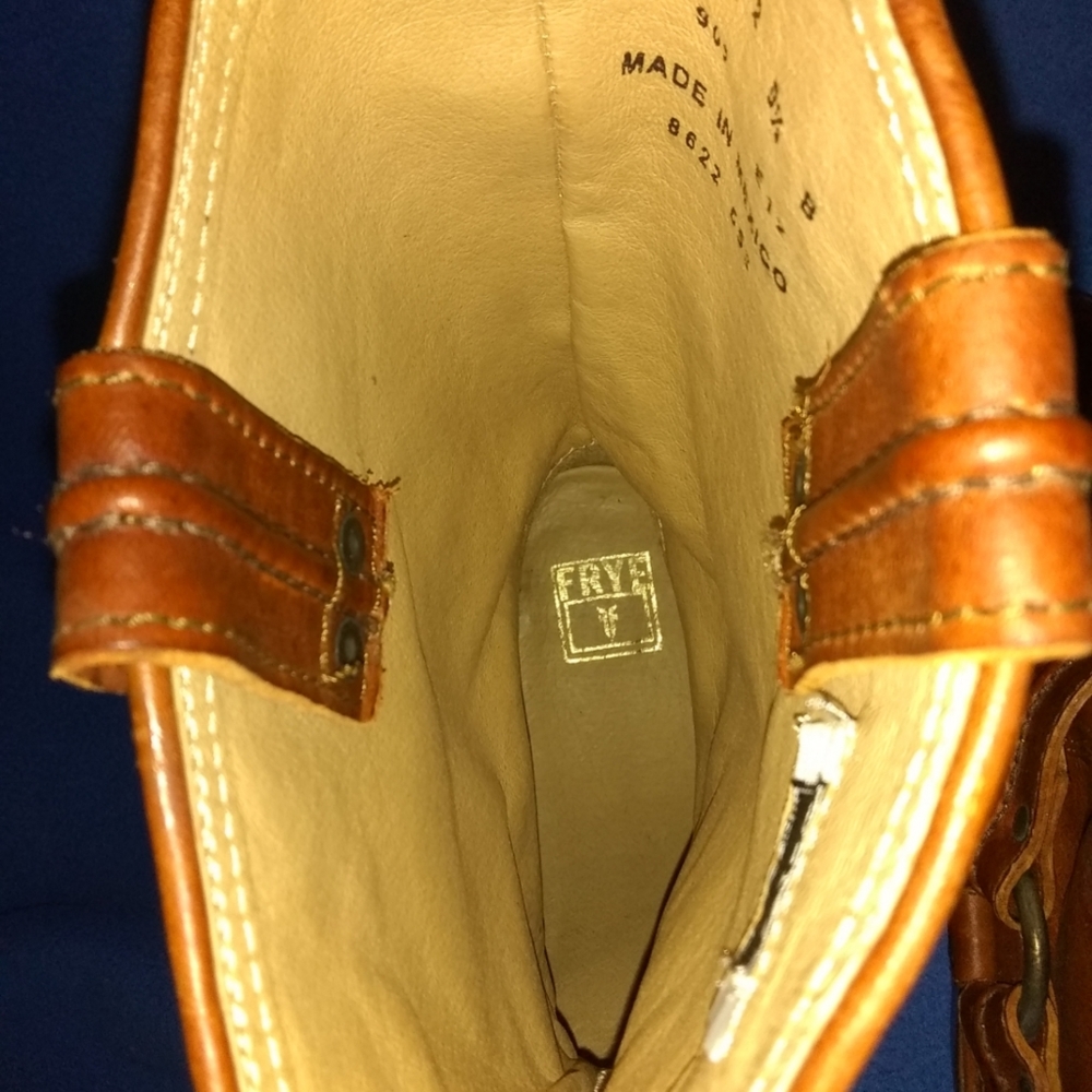 Frye Carmen Leather Harness Short Boots Whiskey 8.5 9 - Picture 9 of 12